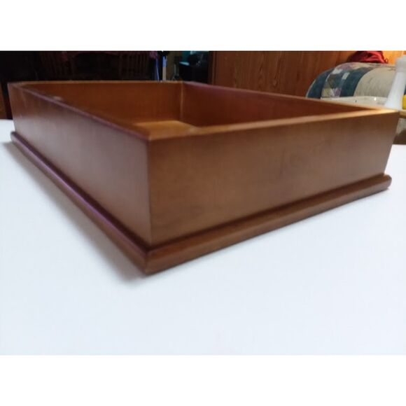 Clarence A Wells Maple Wood Box Lid Fish Carving Gold Finish  11"X 9"x3" Vintage - Picture 10 of 11